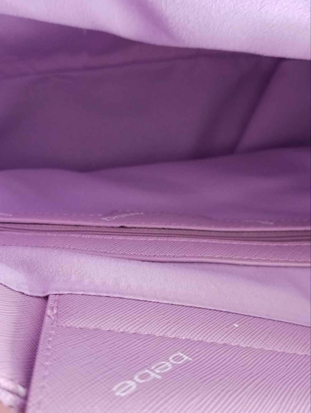 NWT bebe Jasmine Triple Entry Lilac Women's Large Satchel - Picture 8 of 11